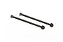 Two black ARRMA CVD drive shafts for RC vehicles, shown at an angle against a white background.