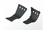 Two black plastic skid plates for an ARRMA 1/7 scale RC vehicle, shown from an angled perspective against a white background.