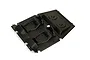 Black plastic interior set for ARRMA 1/7 Mojave RC truck featuring two molded bucket seats and a rear deck section.