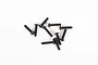A small pile of ten black metal button head screws scattered on a plain white background.