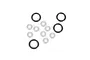 A set of black and translucent silicone O-rings for RC shock absorbers arranged on a white background.