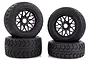 Rovan 4.7/5.5" Baja 5B Tarmac Buster Tyres on Black Mesh Rims - Beadlocked Wheel Set 850282A