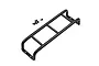 A black steel scale ladder for an RC crawler, shown with four small mounting screws on a white background.