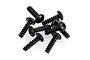 A small pile of black metal button head screws with coarse threads, suitable for RC vehicle assembly.