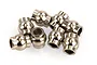 A cluster of eight small, silver-coloured metal pivot balls for RC vehicles arranged on a white background.