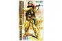Tamiya 1/16 scale model kit box art showing a modern U.S. Army infantryman in desert camouflage uniform holding an M16 rifle.