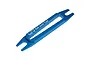 A blue anodized aluminium ball joint tool by Yeah Racing with a central cutout and fork-shaped ends for removing RC ball ends.