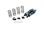 Yeah Racing 70mm blue aluminium big bore shock absorbers with extra springs and mounting hardware.