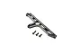 Black aluminium front chassis brace for Losi DBXL-E 2.0 with three included mounting screws on a white background.
