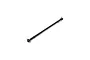 A black metal center rear drive shaft for a Losi DBXL-E 2.0 RC car, featuring a ball joint and cross pin at each end.