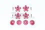 GPM Red Aluminium ARRMA Limitless & Infraction Clawed Wheel Hexs 4Pcs w/ +6mm Off-Set, Wheel Nuts & Grub Screws MAI10A+6MM/2-R