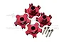 GPM Red Aluminium Clawed Wheel Hexes 4Pcs w/ +6mm Off-Set MAI010+6MM/2-R