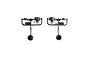 Two identical black plastic Tamiya shock cap parts trees on a white background.