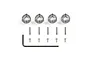 Tamiya Silver Aluminium 12mm Wheel Hexes (6mm Thick) 4Pcs w/ Hardware 53569