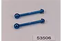 Two blue anodized aluminium 39mm RC universal drive shafts with a small label showing 53506 on a plain background.