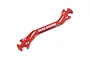 A red anodized aluminium Yeah Racing turnbuckle spanner with four different size slots labeled 3.0, 4.0, 5.0, and 5.5.