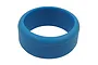 A blue circular steering wheel grip for an RC transmitter, shown against a plain white background.