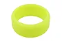 A bright yellow circular transmitter steering wheel grip made of soft foam or rubber material.