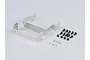 Killerbody stainless steel body mount kit for Traxxas TRX-4, including two metal brackets, various screws, and nuts on a white background.