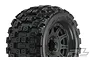 Pro-Line 3.8" Badlands MX38 Tyres on Black Raid Rims - Glued Wheels 2Pcs 10127-10