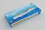 Trumpeter 1/350 scale USS Langley CV-1 aircraft carrier plastic model kit box showing artwork of the ship and biplane aircraft.