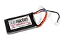 Dynamite Reaction 7.4V 350mAh 2S LiPo battery with wires and connectors on a white background.