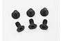 Six black metal 3x6mm countersunk head screws with hex drive sockets arranged on a white background.