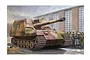 Box art illustration of a German Geschutzwagen Tiger self-propelled gun with soldiers standing nearby in front of a brick building.