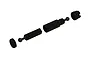 An exploded view of an ARRMA composite slider drive shaft assembly, showing the shaft, housing, and end caps.