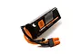 Spektrum Smart Technology LiPo battery with orange and black wiring and IC3 connector against a white background.