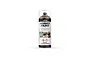 A 400ml can of Vallejo Hobby Paint aerosol spray in Leather Brown, featuring a clear plastic cap and safety warning labels on a white background.
