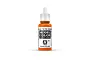 A 17ml bottle of Vallejo Model Color Fluorescent Orange acrylic paint, featuring a white dropper cap and a label with the product name and code 70.733.