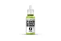 A 17ml bottle of Vallejo Model Color Fluorescent Green acrylic paint, featuring a white dropper cap and a label with the product name and code 70.737.