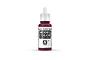 A 17ml bottle of Vallejo Model Color Violet Red acrylic paint, featuring a white dropper cap and a label with the product name and branding.