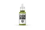 A 17ml bottle of Vallejo Model Color Lime Green acrylic paint, featuring a white dropper cap and a label with the product name and number 70.827.
