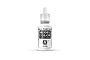 A 17ml bottle of Vallejo Model Color Gloss White acrylic paint, featuring a white dropper cap and a label with the product name and code 70.842.