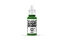 A 17ml bottle of Vallejo Model Color Medium Olive acrylic paint with a white dropper cap, standing against a plain white background.