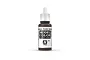 A 17ml bottle of Vallejo Model Color Brown Glaze acrylic paint, featuring a white dropper cap and a label with the product name and code 70.854.
