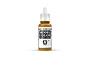 A 17ml bottle of Vallejo Model Color Ochre Brown acrylic paint with a white dropper cap, centered against a plain white background.