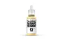 A 17ml bottle of Vallejo Model Color Ice Yellow acrylic paint, featuring a white dropper cap and a label with the product name and branding.