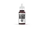 A 17ml bottle of Vallejo Model Color Black Red acrylic paint, featuring a white dropper cap and a label with the product name and branding.