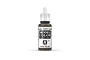 A 17ml bottle of Vallejo Model Color Leather Brown acrylic paint, showing the white dropper cap and label with product details.