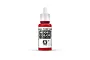 A 17ml bottle of Vallejo Model Color Carmine Red acrylic paint, featuring a white dropper cap and a label with the product name and code 70.908.