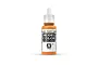 A 17ml bottle of Vallejo Model Color Light Orange acrylic paint with a white dropper cap, set against a plain white background.
