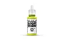 A 17ml bottle of Vallejo Model Color Yellow Green acrylic paint, featuring a white dropper cap and a label with the product name and code 70.954.