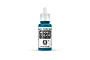 A 17ml bottle of Vallejo Model Color Medium Blue acrylic paint, featuring a white dropper cap and a label with the product name and code 70.963.