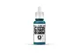 A 17ml bottle of Vallejo Model Color Turquoise acrylic paint, featuring a white dropper cap and a label with the product name and code 70.966.