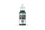 A 17ml bottle of Vallejo Model Color Deep Green acrylic paint, showing the white cap and label with product details against a white background.