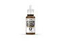 A 17ml bottle of Vallejo Model Color Flat Earth acrylic paint, featuring a white dropper cap and a label with the product name and code 70.983.