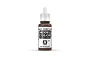 A 17ml bottle of Vallejo Model Color Flat Brown acrylic paint, featuring a white dropper cap and a label with the product name and code 70.984.